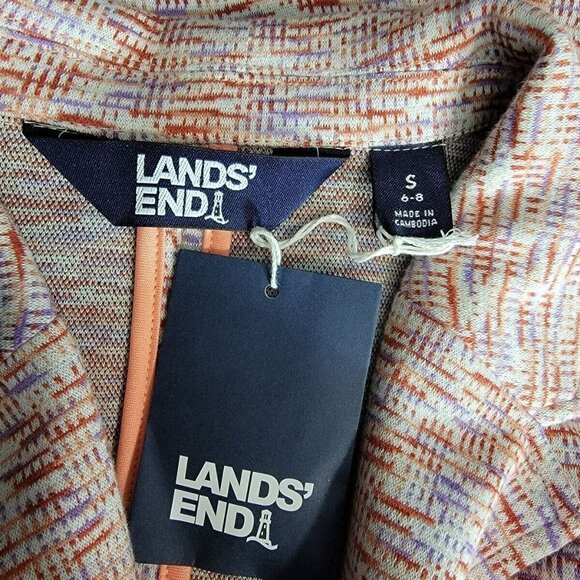 Lands' End Jacket Size S 6-8 Pockets Stretch Button Front Long Sleeve Multi NWT - Picture 6 of 8